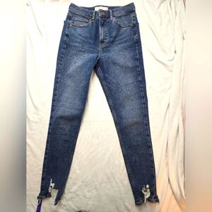 Topshop Jamie Jeans Skinny High Rise Medium Wash Blue Denim Size W28 L30